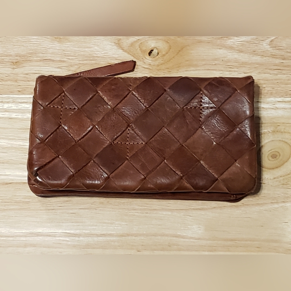 Brown Woven Leather Wallet